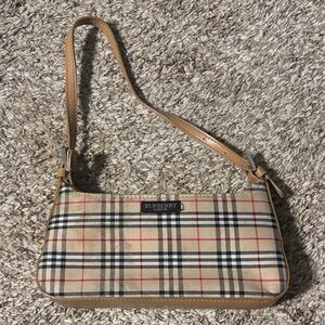 Burberry Beige and Black Plaid Shoulder Bag